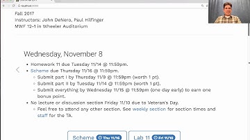61A Fall 2017 Lecture 31 Video 1