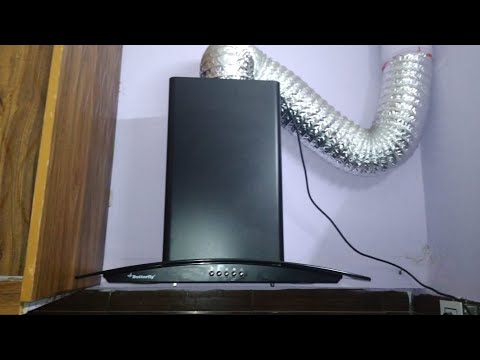 Butterfly black pearl wall mounted chimney review in tamil