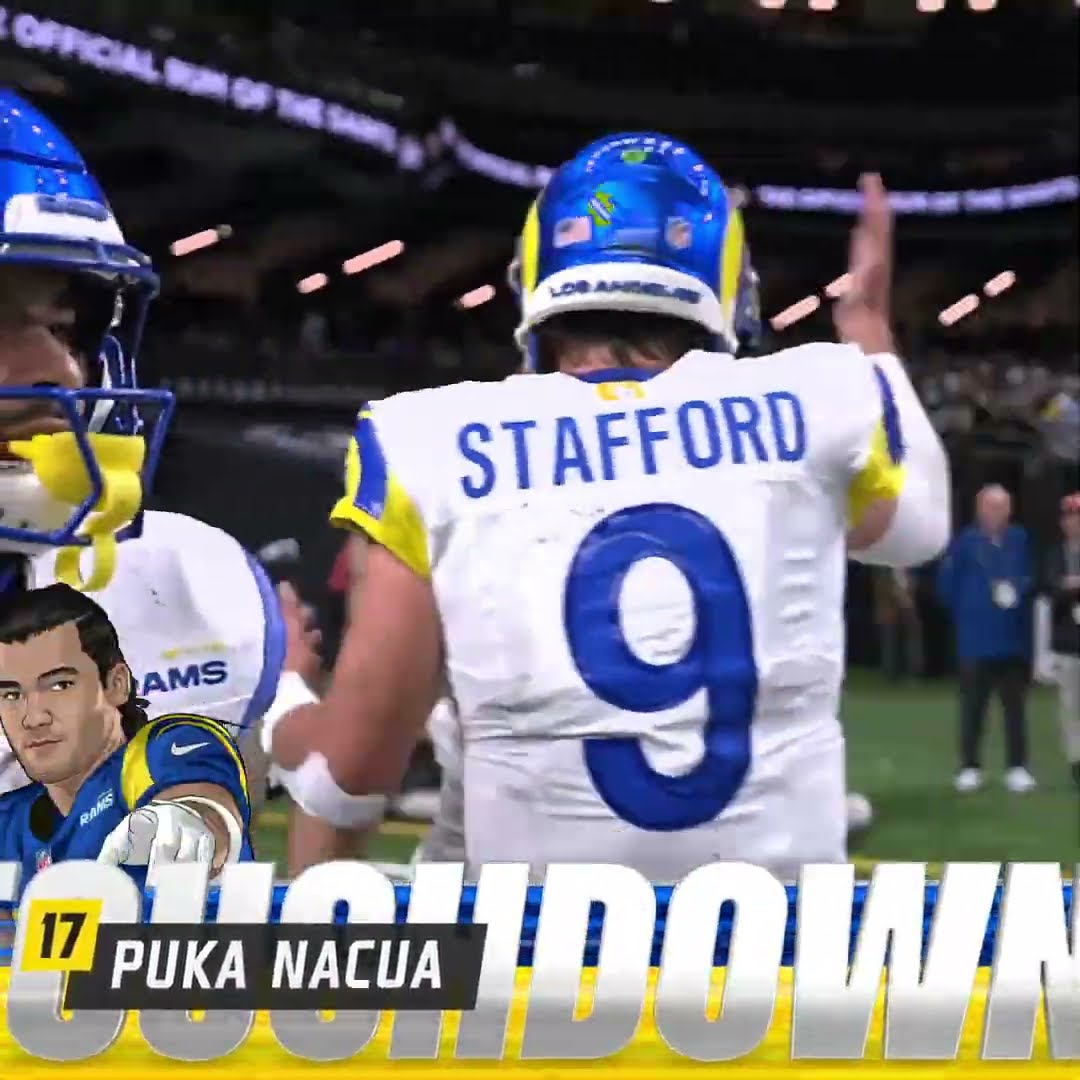 Puka Nacua catches for a 7-yard Touchdown vs. New Orleans Saints
