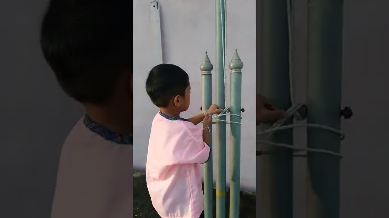 พี่กับตันประดับธงชาติที่โรงเรียนตัวเอง ให้ธงชาติโบกสบัด @srinetfamily6845