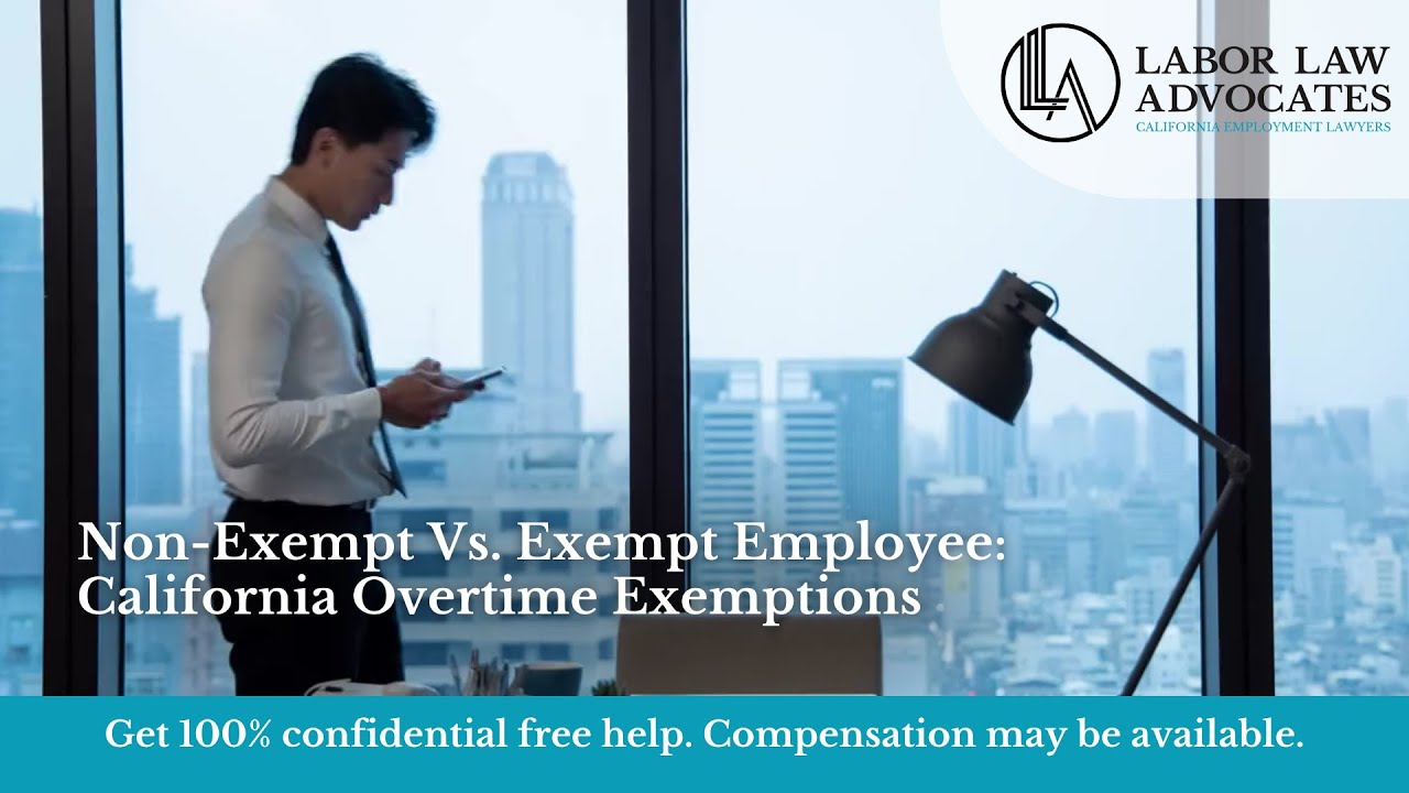 NonExempt Vs. Exempt Employee California Overtime Exemptions YouTube