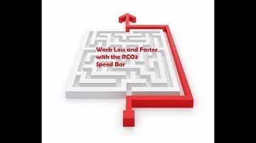 Using the Speed Bar in RCO3