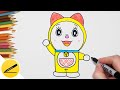 How to Draw Dorami from Doraemon step by step - Drawing Dorami anime character easy drawing