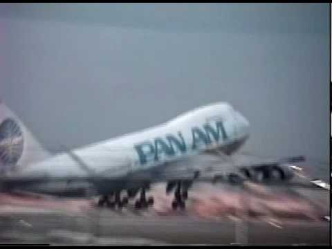 PAN AM 747, LAST FLIGHT OF PAN AM TAKING OFF FROM MIAMI WINTER 1991