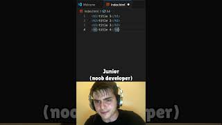 HTML Junior Vs Developer  #coding #webdevelopment