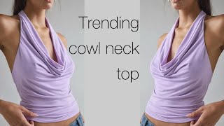 Cowl neck cutting and sewing tutorial video 