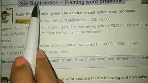 4th maths- framing word problems of subtraction