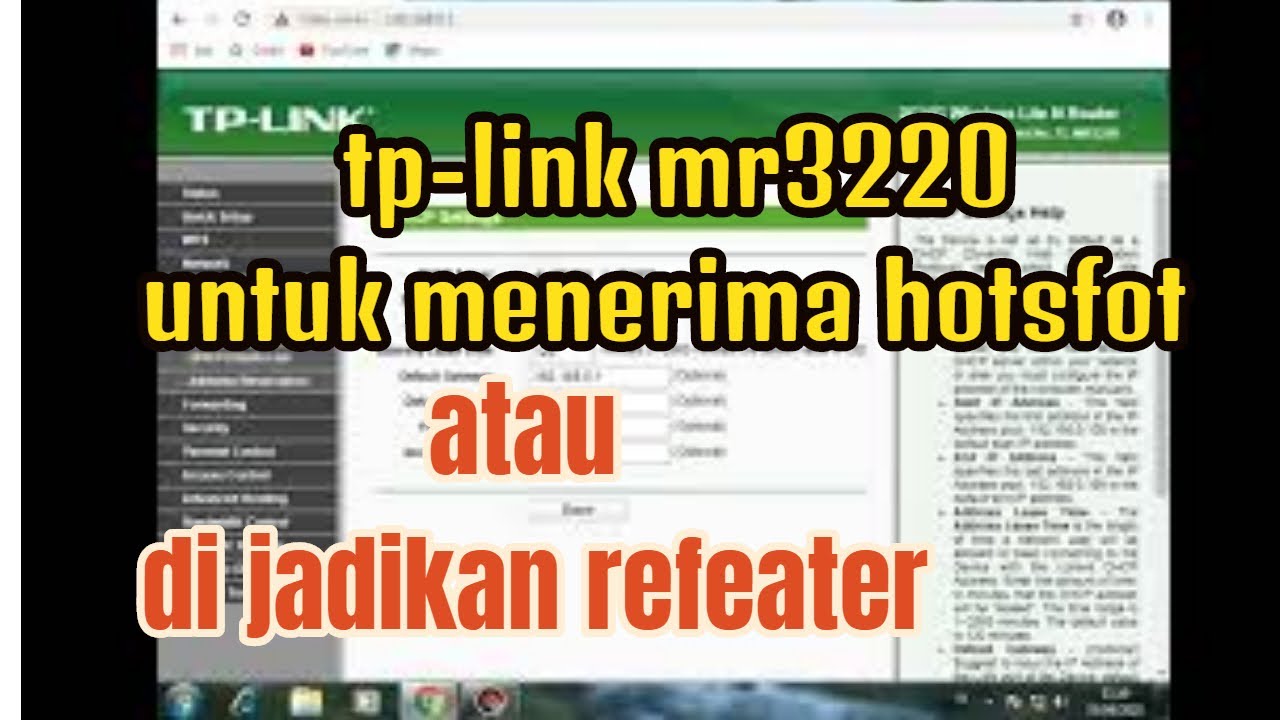 cara setting tp link mr3220 sebagai repeater