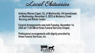 Obits for November 15, 2023