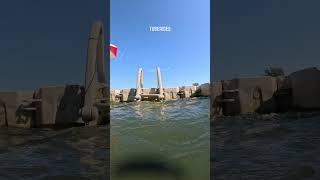 Flying Into The Lake! Drop Off Water Slides POV #shorts #waterpark