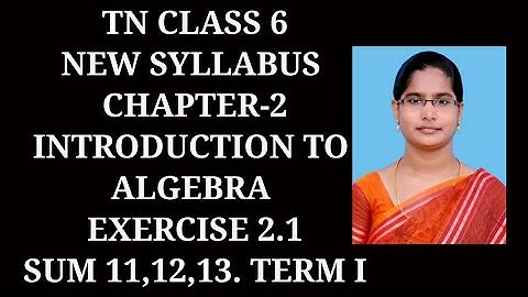 6th Maths T-1 Ch-2 Introduction to Algebra | Ex-2.1 (11,12,13 sums) |Samacheer One plus One channel