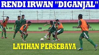 Ekspresi Rendi Irwan Saat Diganjal Sesama Pemain - Latihan Persebaya