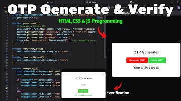 ASMR program - OTP Generate and Verification create in [HTML, CSS & JS] programming | No Talking