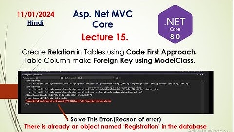 Make Foreign Key Using Model class in MVC Core 8.0(Hindi) #aspnetcore