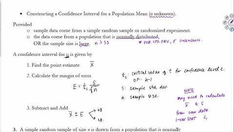 One Sample T Interval
