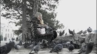 Watch thousands of pigeons play with this woman