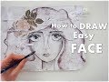 Beginners Drawing Face DecoJournal Collage Tutorial ♡ Maremi's Small Art ♡