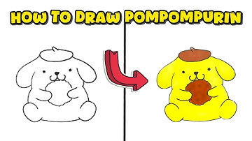 How to Draw Cute Pompompurin from Sanrio Studio – Simple Art Process
