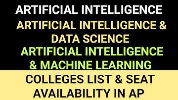 AI, AID, AIM COLLEGES IN AP | ARTIFICIAL INTELLIGENCE WITH DATA SCIENCE AND MACHINE LEARNING