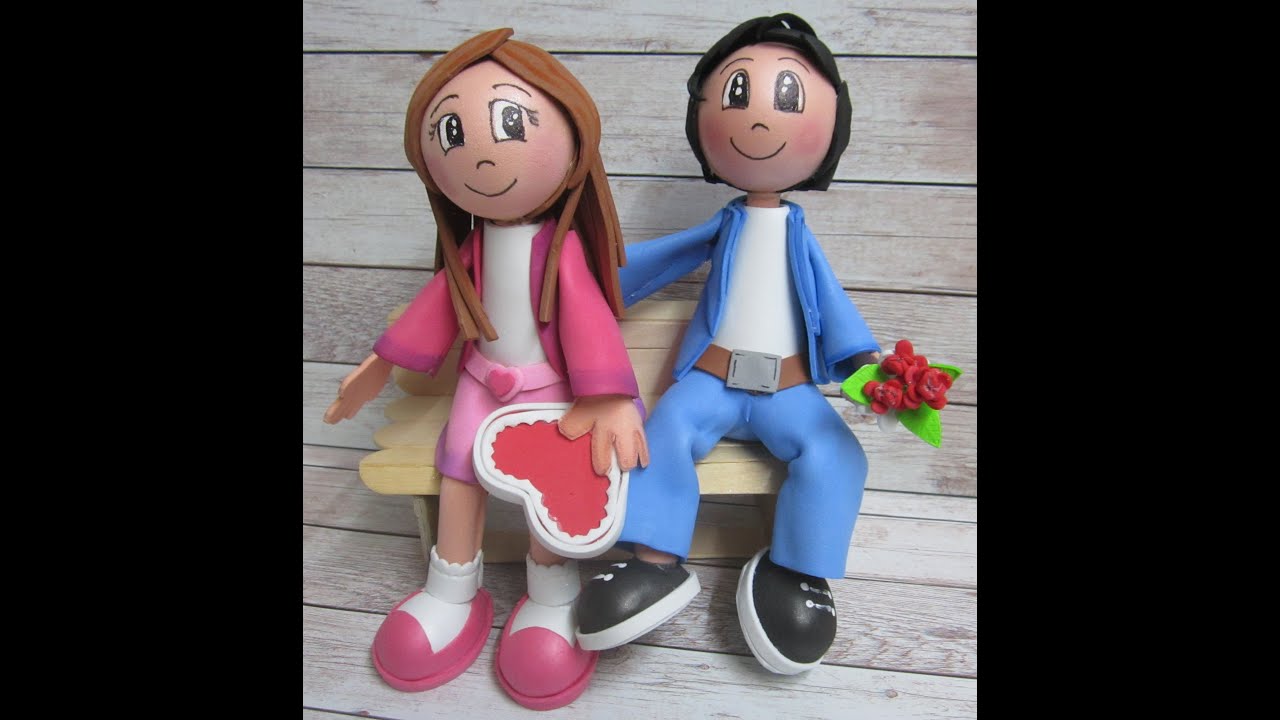 coppia innamorati, creazione in gomma crepla, senza stampi