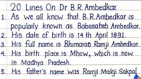 20 Lines On Dr B R Ambedkar||Speech On Babasaheb Ambedkar in English 2023||