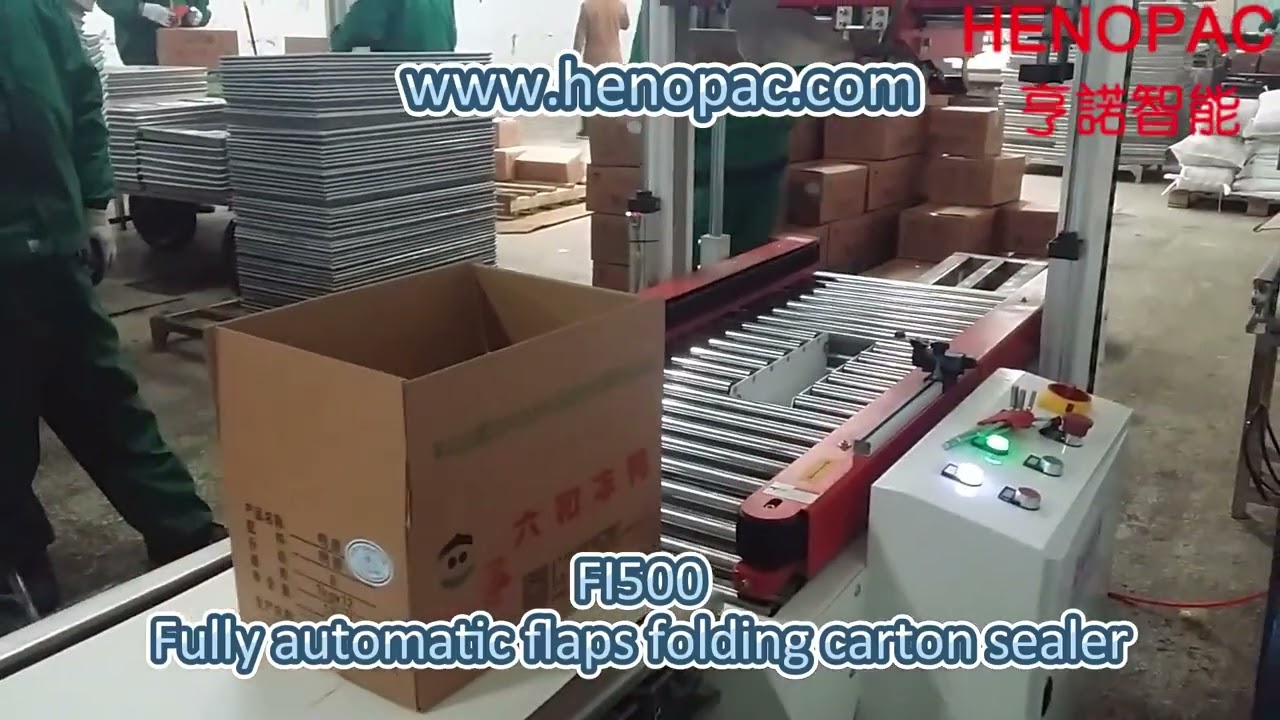 FI500 Fully-Auto Flap Folding Case Sealer: High-Speed, Flexible Carton Sealing Solution | Henopac