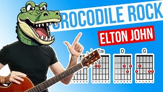 Crocodile Rock ★ Elton John ★ Acoustic Guitar Lesson [with PDF]