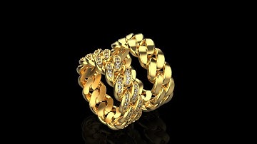 Cuban chain ring 3d model