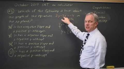 Oct 2017 SAT: Slope and intercept - question #3-3