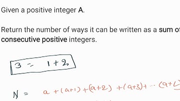 Consecutive Number Sum | sum of consecutive positive integers | #java #leetcode #javaprogramming