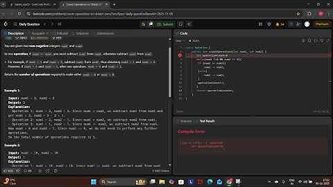 LeetCode Problem 2169 – Count Operations to Obtain Zero