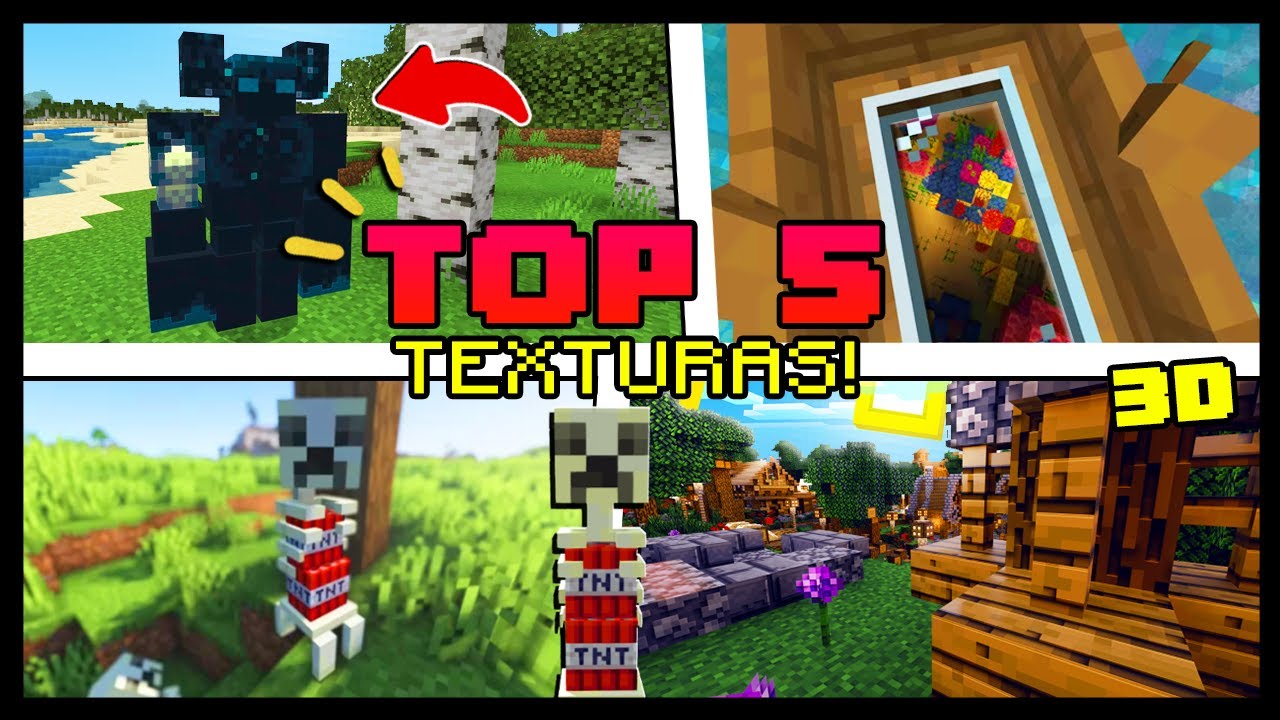 Top 5 melhores texturas para o minecraft pe bedrock mcpe youtube