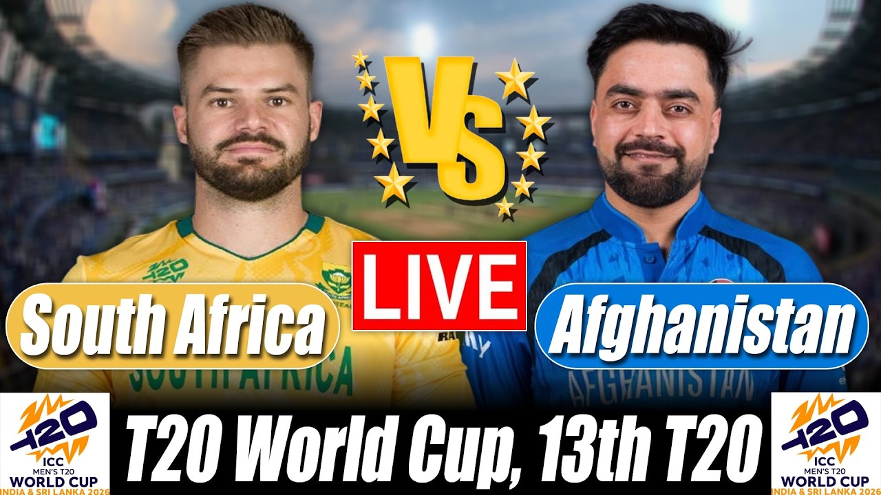 Afghanistan vs South Africa Score | AFG vs SA Score 13th T20 Commentary | T20 World Cup 2026