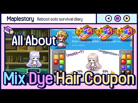 [Maplestory] Mix Dye Hair Coupon Guide / Custom Mix Dye