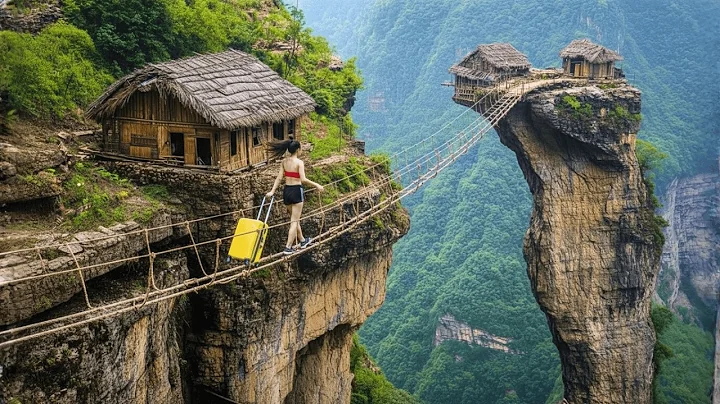100-Day Forest Challenge: Young Girl Tries to Build a Magical Sky House on a Tree — Danger Strikes!