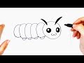 How to draw a worm step by step  worm drawing lesson