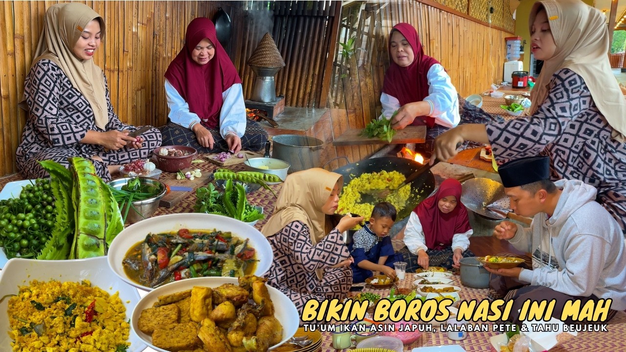 KEHIDUPAN DIDESA | Masak Menu Buka Puasa, Tahu Beujeuk, Tu'um Ikan Asin Japuh & Daging Dari MBG