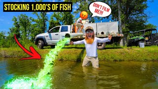 Delivering 1,000's of JUMBO Fish to SAVE My Backyard Trophy Bass Pond!!! (Will it work??)