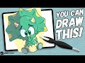 Lets draw a triceratops  procreate cartoon tutorial