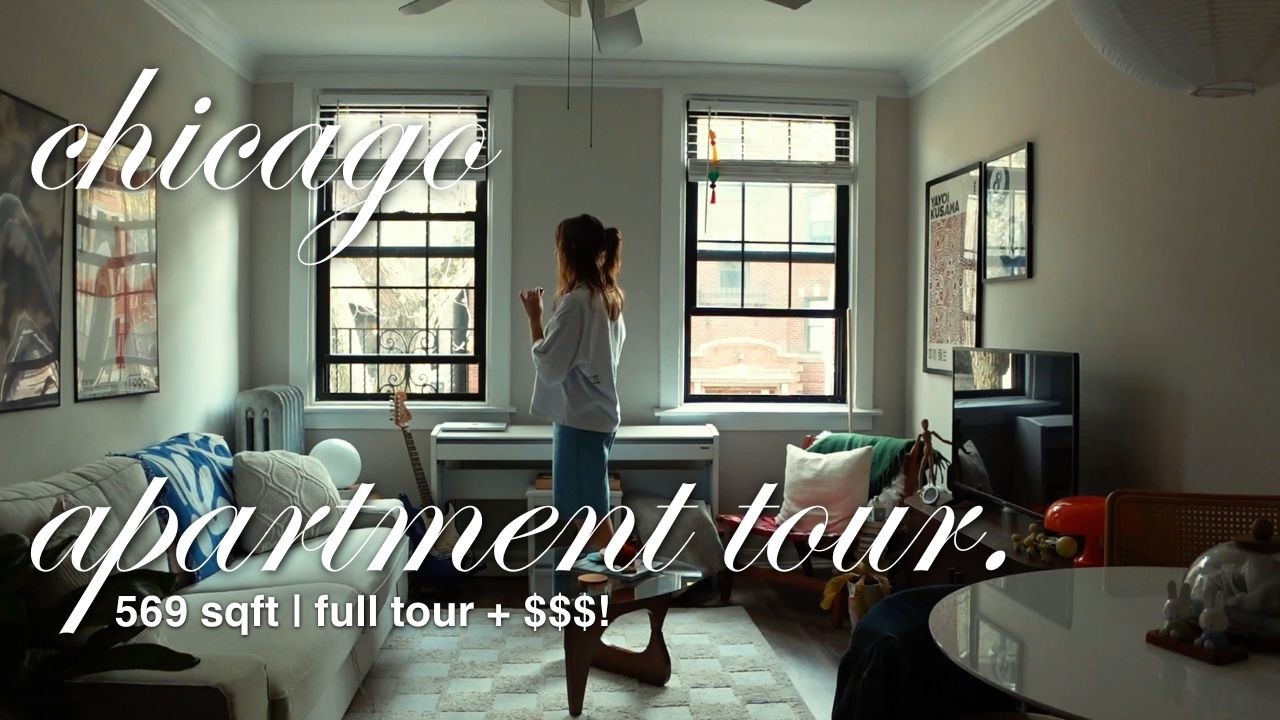 CHICAGO SMALL APARTMENT TOUR 𓂃⋆.˚ inside my 1 bedroom home 🏙 (full tour with rent pricing!!)