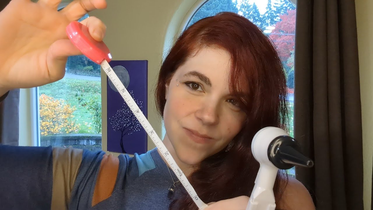 ASMR - Soft Spoken Ear Model Role Play - Measuring, Otoscope, Personal Attention