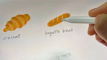 Enjoy drawing together on Procreate🎨 Learning draw croissant 🥐, baguette bread 🥖 and toast 🍞