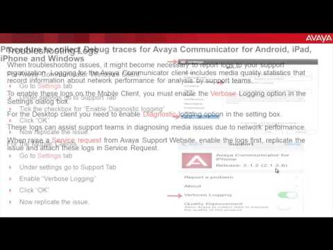 How to enable and collect Debug logs for Avaya Communicator