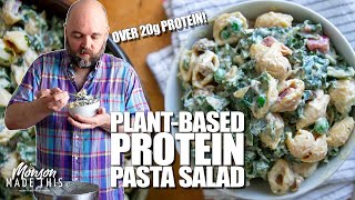 Easy High-Protein Plant-Based Bacon Ranch Pasta Salad (Vegan, GF, Oil-Free Option) Chickpea Pasta