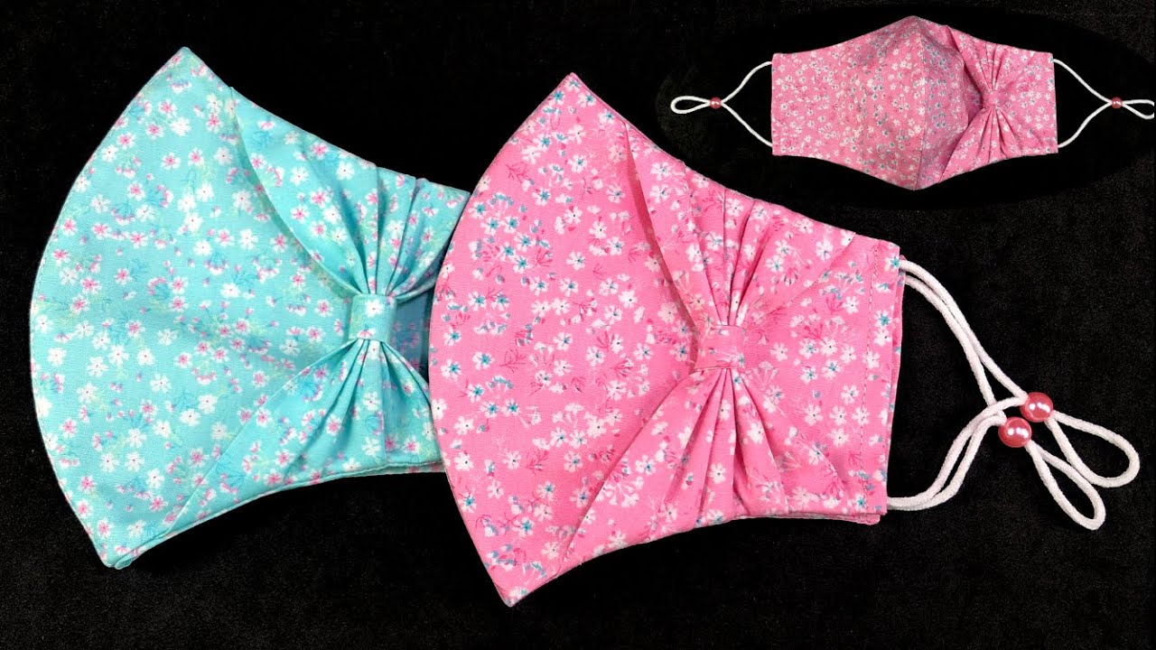 Cute 🔥🔥DIY Face Mask Sewing Tutorial with Bow. | Breathable Face mask.