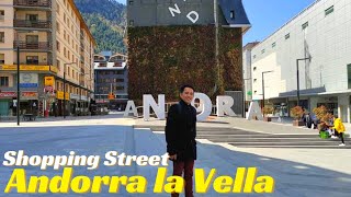 Andorra la Vella - Avenue Charlemany | Shopping Street Walking Tour - 18/04/2021