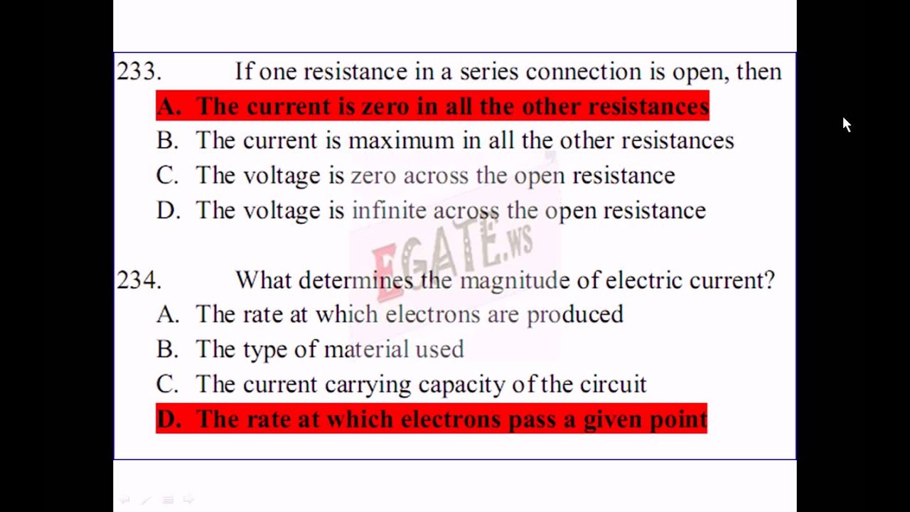 300 Objective Questions on Network Theory 3 (Q.201 300) with