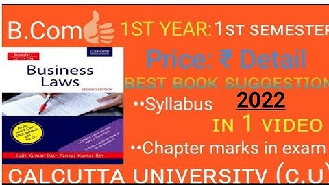 B.com C.U 1st Year:1st semester Business Law Buy Best Book Suggestion Full Syllabus & Price Details