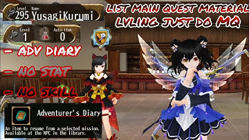 Toram online - list material main Quest & lvling just do MQ using adventure diary - Yusagi