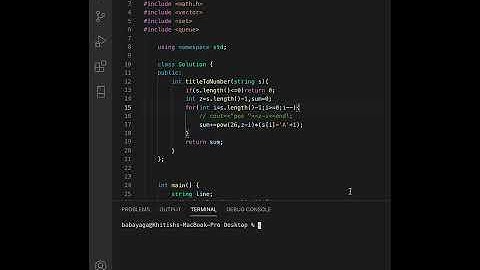 C++ implementation to find Excel sheet Column Number